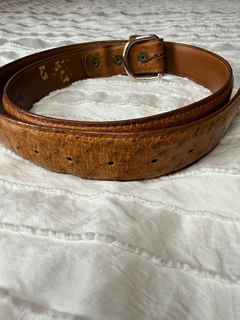 Ferrini Men's Brown Solid Dress Belt Size 40 Regular 1 1/2in Buckle